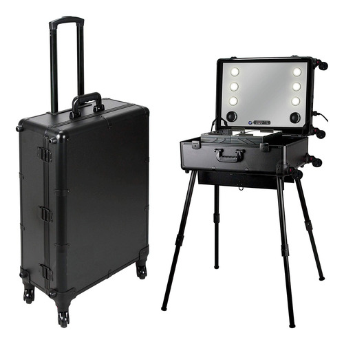 Maleta Maquiagem Camarim Portátil Biotron Com Espelho Led