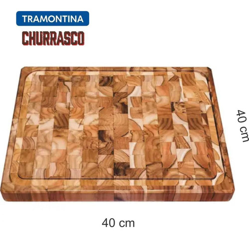 Tábua Profissional Carne Cozinha Chef Tramontina Teca 40x40