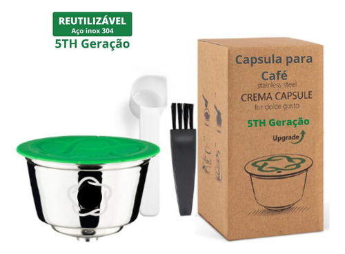 Capsula Dolce Gusto Reutilizavel Café Moído Inox 5º Geração