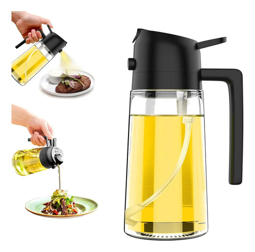 Pulverizador De Oléo Cozinha Tempero Spray 2 Modos Vidro Transparente 470ml Casa Attract 4x4sc