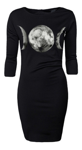 Vestido Manga 3/4 - Luna Moon Wicca Witch Bruja Pagan Goth