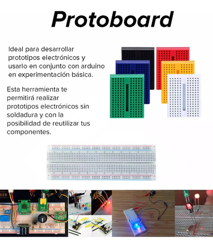 Protoboard Transparente 830 Puntos Mb102 Pruebas Arduino Pcb
