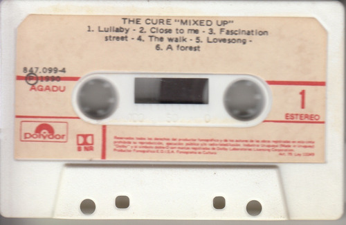 1990 The Cure Mixed Up Cassete Uruguay Only Tape Different