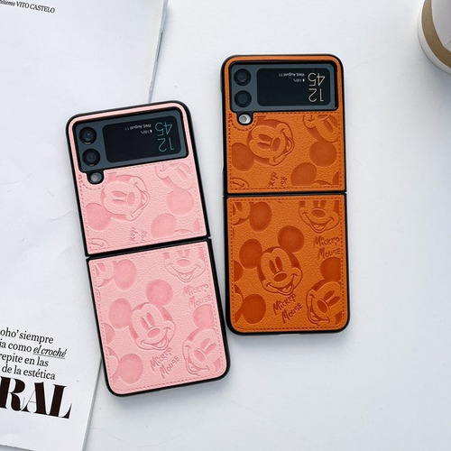 Funda Capa Mickey Leather Para Galaxy Z Flip 5 4 3 6 Z Flod 2 3 4 5 6 Find N2 N3 X Flip Xiaomi Mixflip Mix Flip
