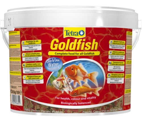 Tetra Goldfish Escamas Balde 2100g Agua Fría Polypterama