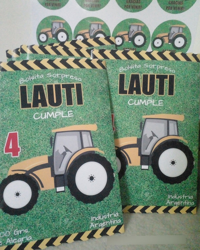 Cotillon Infantil Personalizado + Souvenirs Tractor Grua