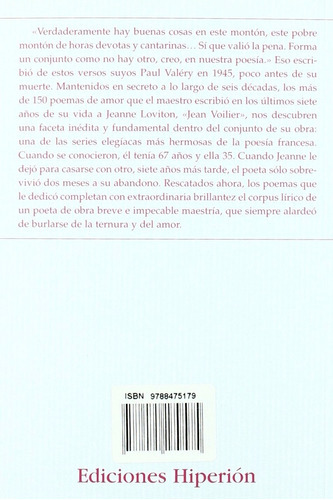 Corona & Coronilla Poemas a Jean Voilier: Sin datos, de Paul Valéry., vol. 0. Editorial Hiperion, tapa blanda en español, 2009