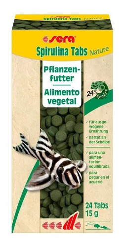 Sera Ração Spirulina Tabs Nature 15g 24 Tabs