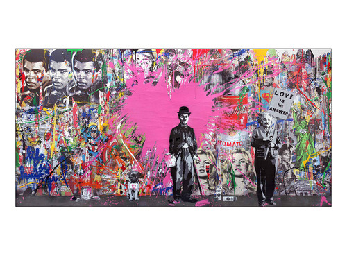 Poster Papel Fotografico Arte Bansky Chaplin Mural 60x80