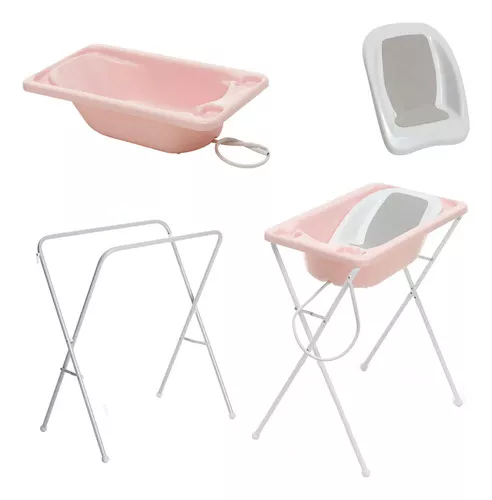 Bañera plegable Galzerano acqua trio Banheira Infantil Bebê Rigida color  blanco 78.5cm x 49.5cm x 21cm con diseño de acqua trio