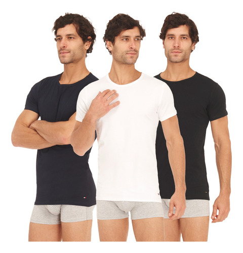 Pack 3 Playeras Tommy Hilfiger Para Hombre 