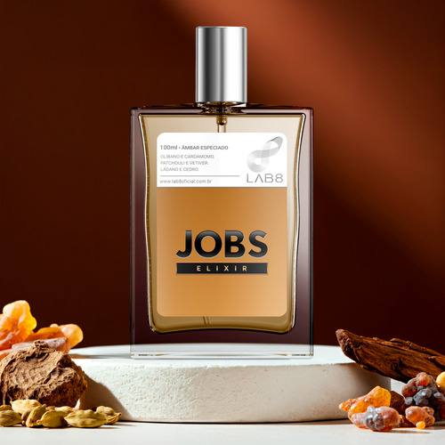 Perfume Lab 8 Jobs Elixir 100ml (masculino) Amadeirado Âmbar Especiado