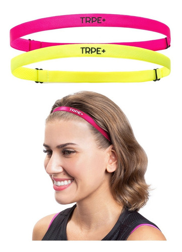 Faixa Elástica Cabeça C Regulagem Tamanho Rosa Amarelo Neon