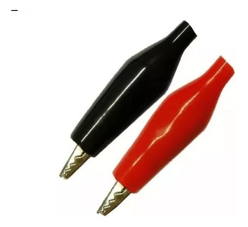 Conector Pinza Clip Cocodrilo Grande 45mm Rojo/negro X10 Uni
