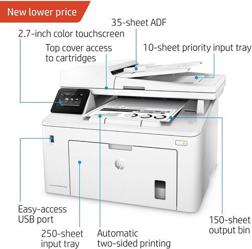 Imagen 2 de 9 de Impresora Multifuncional Hp Laserjet M227fdw Monocromatica