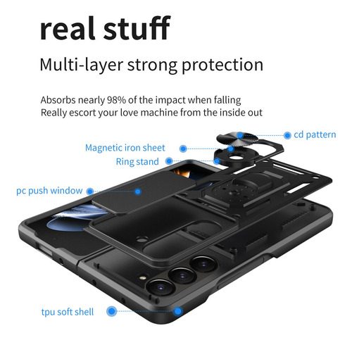 Funda Antishock C/ Protector Camara Para Samsung Z Fold 5