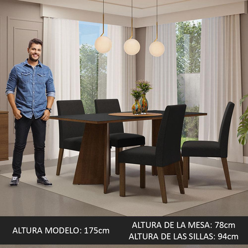 Mesa De Comedor Con Mesa Y 4 Sillas April Madesa Mn 01
