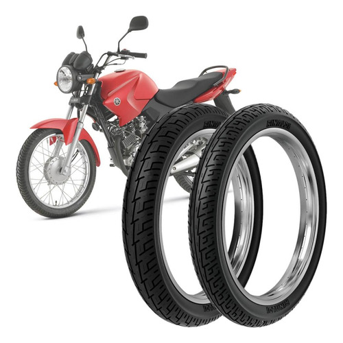 2 Pneu Moto Yamaha Ybr Rinaldi 90/90-18 57p 2.75-18 48p Bs32