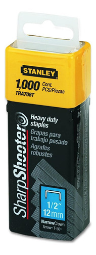 Grapas Stanley T50 1/2 (12mm) Caja 1000 Unidades Tra708t