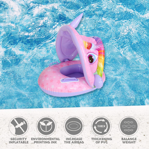 Flotador Inflable Con Toldo Para Bebés De 6 A 36 Meses