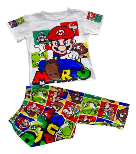 Pijama Para Niños Super Mario Conjunto Multiuso Importados