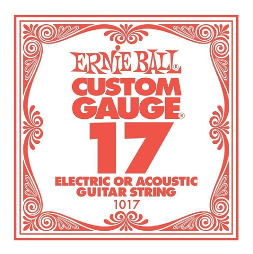 Corda Avulsa Ernie Ball 0.17 Custom Gauge Usa 1017 - 2 Unid.