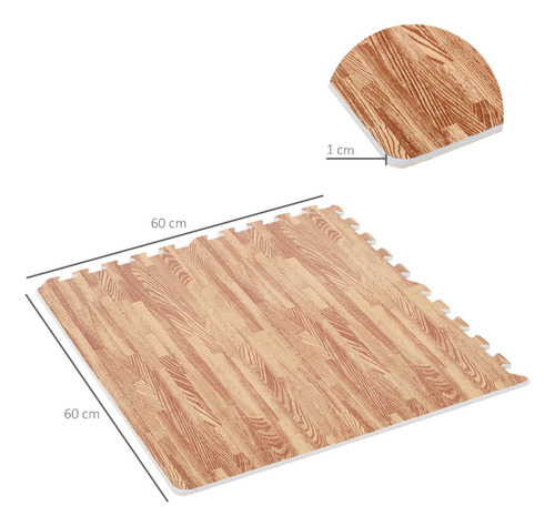 Imagen 4 de 10 de Piso Goma Eva Encastrable 60cm X 60cm X 10mm 4 Piezas