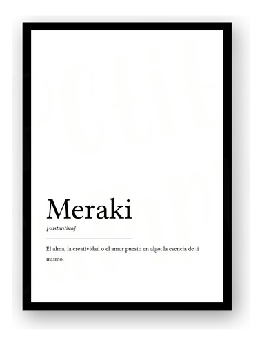 Poster Imprimible Meraki Definicion Poster Decorativo Meraki