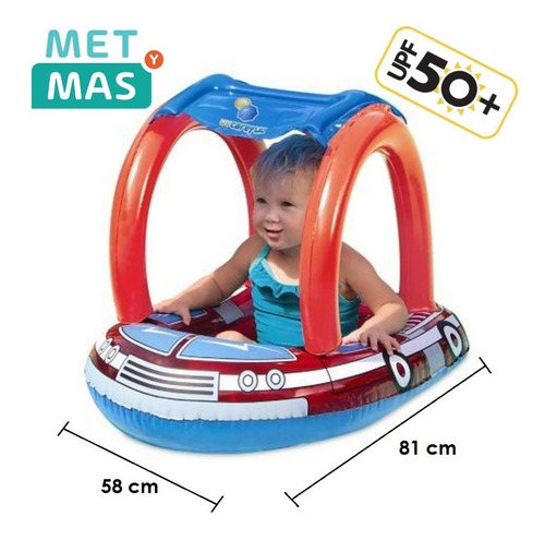 Asiento Bote Flotador Inflable Bomberos P Bebes - Con Techo!