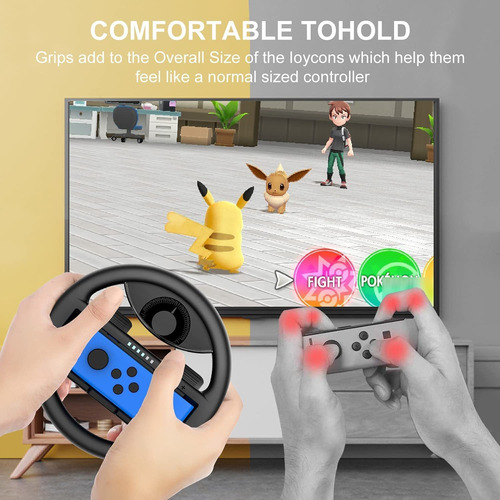 Switch Steering Wheel For Nintendo Switch Joycon, 2 Pack Swi