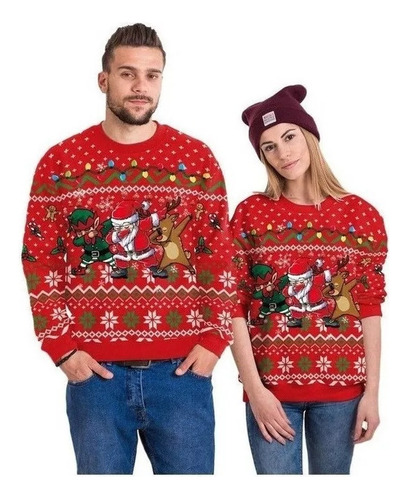 Nuevo Suéter Sueter Navideño Feo Navidad Pareja 2 Piezas [u]