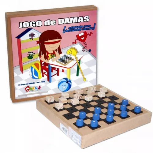 Jogo de Damas Adaptado- Jogo em madeira desafio e raciocínio lógico- jogo  tabuleiro jogo para família, jogo de inclusão - Brinquedos Educativos e  Pedagógicos - Gemini Jogos Criativos