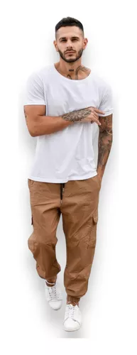 Pantalón jogger cargo de hombre NUMBER beige