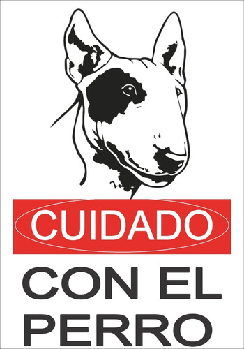 Imagen 2 de 5 de Cartel Cuidado Con El Perro, Vinilo En Sintra Pvc 30 X 21 Cm