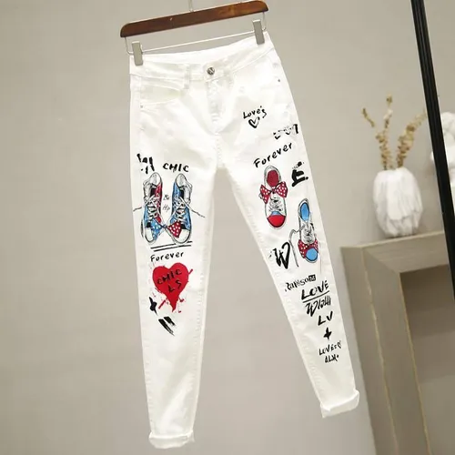 Pantalones de mezclilla blancos para 2025 mujer