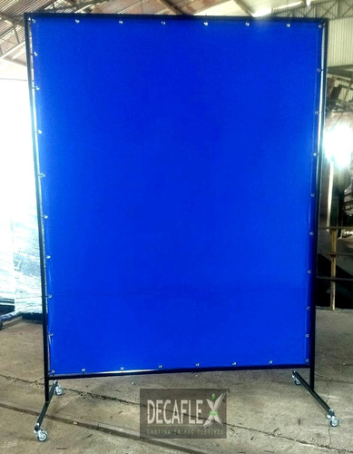 Cortina Pvc Azul Opaca Solda 1,22(l)x1,78(a) Frete Incluso 
