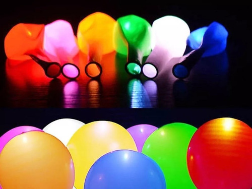 Imagen 8 de 9 de Luz Led Globos Colores Bombas Decoración Fiesta Evento Supli