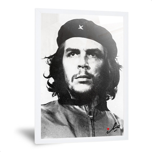 Cuadro Che Guevara Con Marco De Madera Vidrio Y Foto 35x50cm