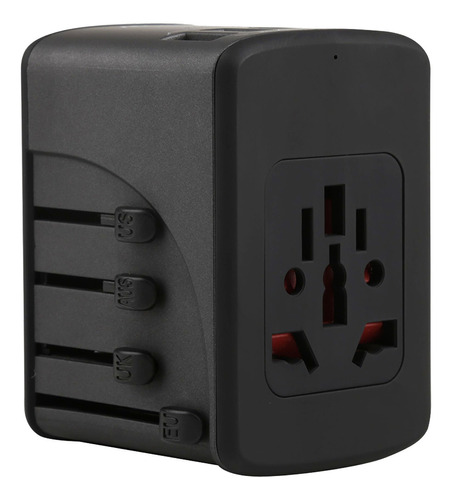 Carregador Adaptador De Viagem 4 Usb+1 Usb-c Tlch65bk Geonav Preto