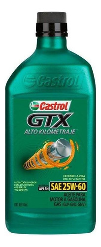 Aceite Mineral Gtx Alto Km 25w-60 1qt Castrol