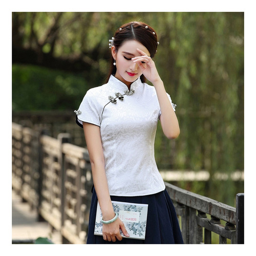 Top De Mujer Informal Y Cómodo De Estilo Tradicional Chino.