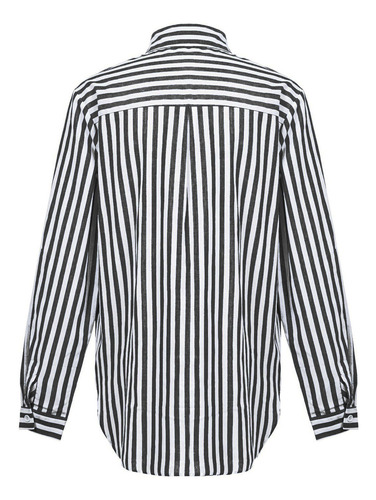 Blusa Para Mujer, Estampado A Rayas, Manga Larga, Talla S