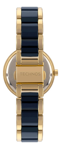Relógio Technos Feminino Ceramic/saphire Dourado Bisel Azul
