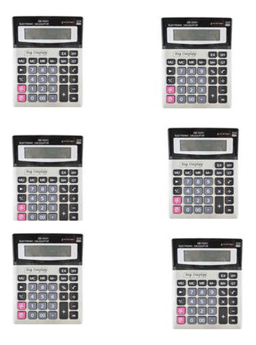 Set De 6 Calculadoras De Escritorio Grande 12 Dígitos Lcd