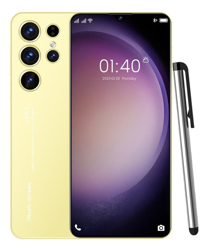 Teléfonos Inteligentes Android Baratos S23 Ultra Amarillo Crema 6.1 En 1gb Ram 8gb Rom