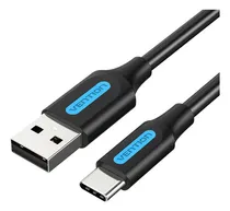 Comprar Cable USB Tipo C Vention - USB a USB C - Carga rapida 3a - 0.50 Metros - 480 Mbps - Color Negro - PVC - Cargador y datos - Para PC \u002F Notebook \u002F Macbook \u002F Celular \u002F Tablet \u002F Auriculares - COKBD