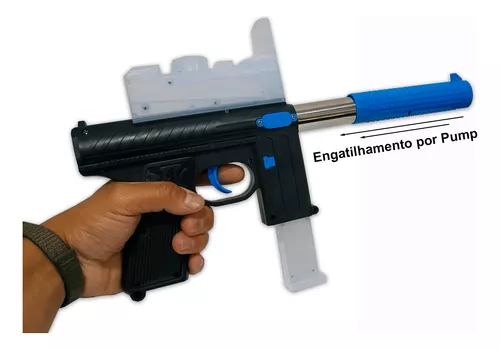 Arma Brinquedo Fuzil Power Lança Dardo Bolinha Gel Preta 43c