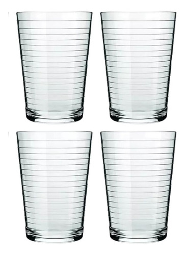 Jogo 4 Copos Montana Line 210ml Vidro Transparente