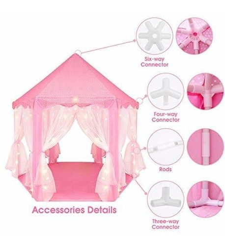 Zuosen Tienda De Campaña Grande Para Niñas Con Luces Led De