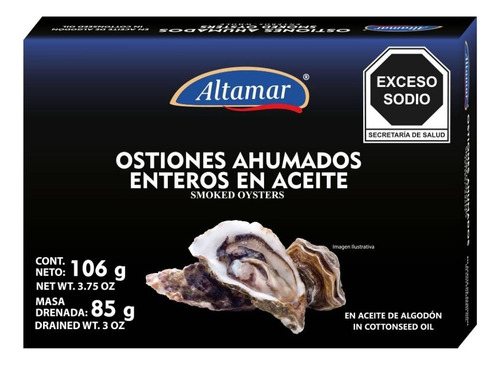 2 Pza Ostiones Avilés Altamar Ahumados Enteros En Aceite 106